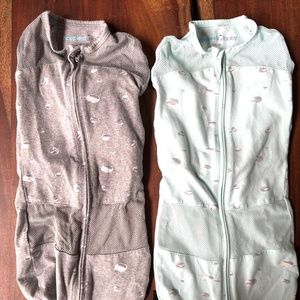 BOTH Sleepea Baby Swaddles- Size S- blue planets and gray planets